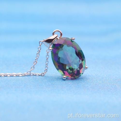 Arco-íris Mystic Fire Topaz Solto Gemstone Pingente